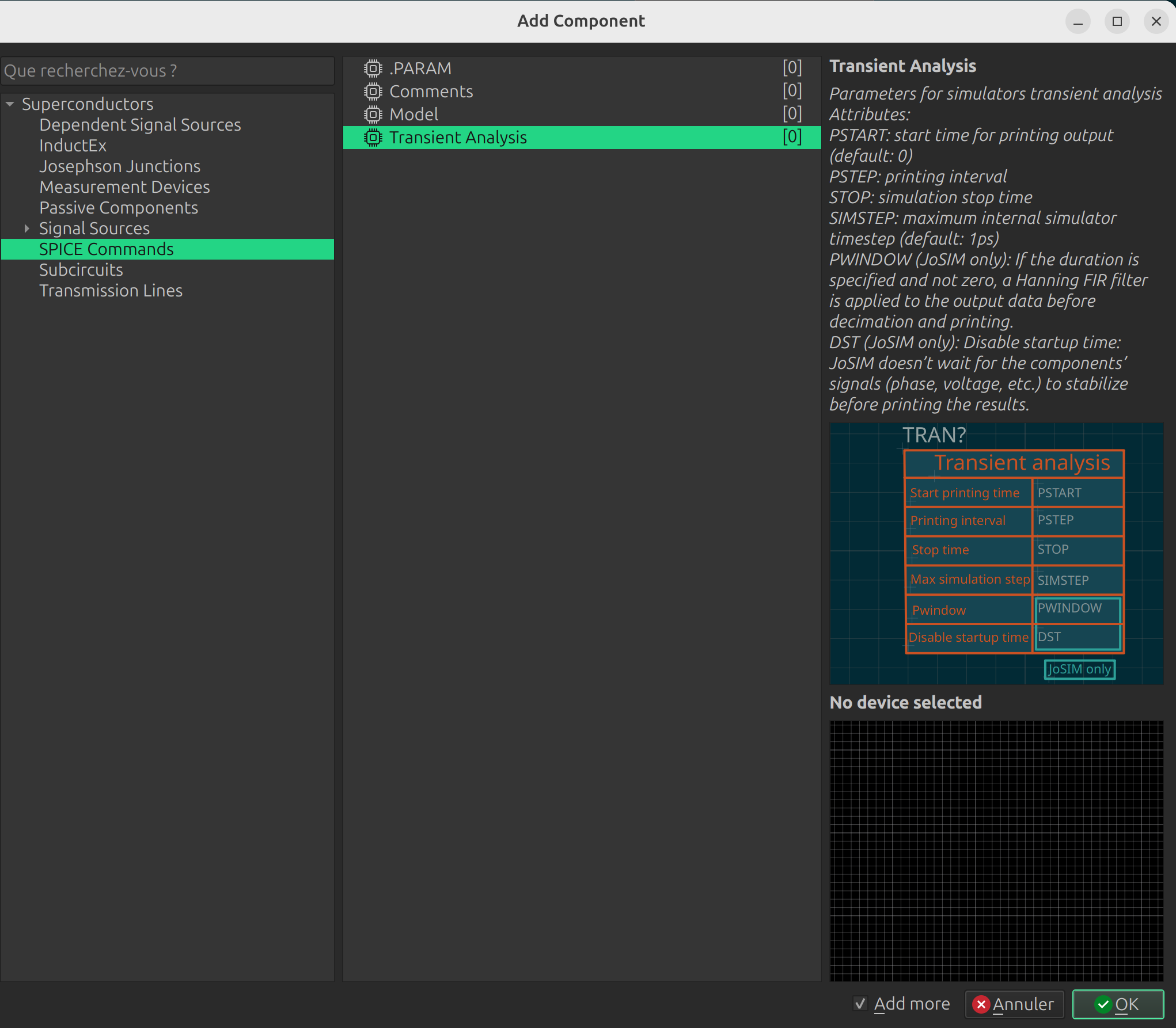 Add component window