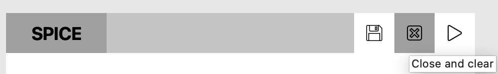 Close and clear icon for SPICE netlists