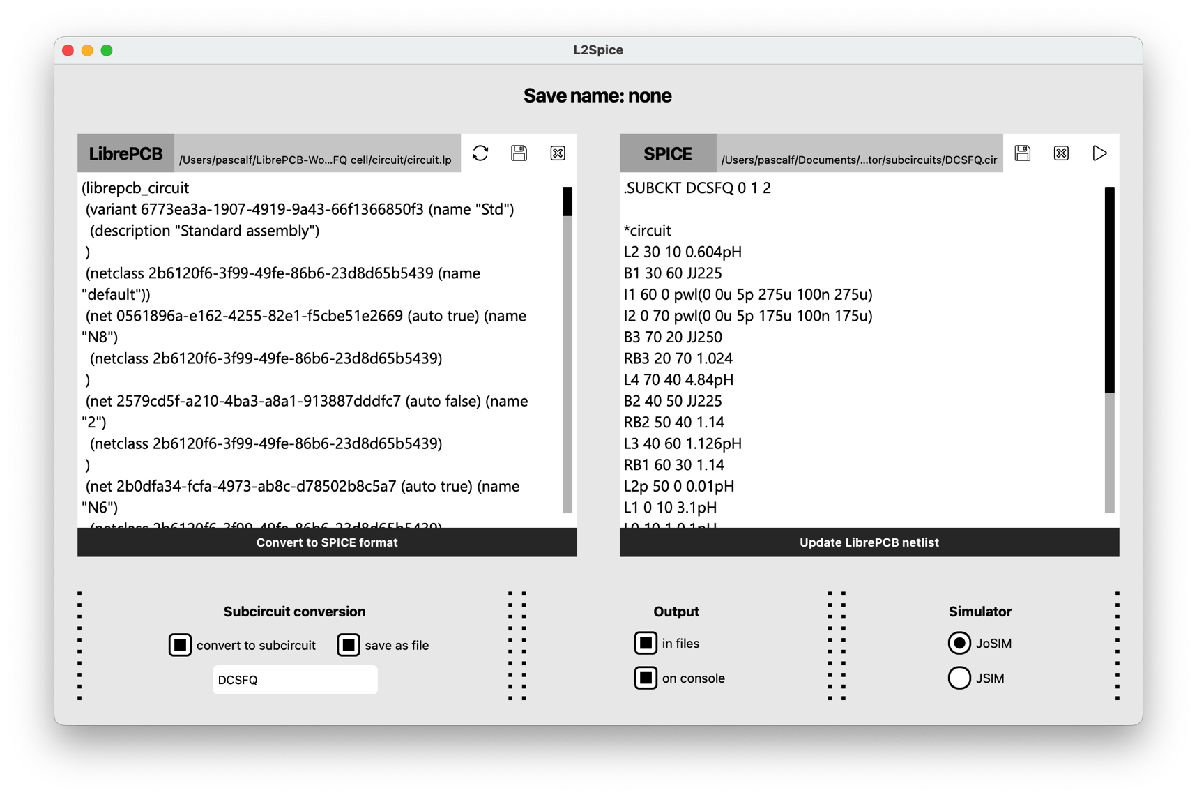 LibrePCB converted DCSFQ netlist