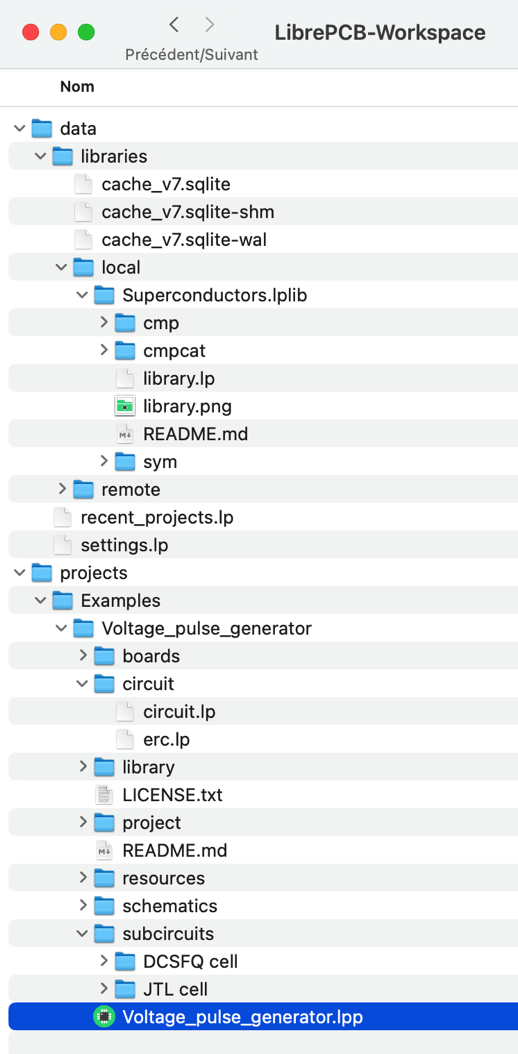 LibrePCB workspace content