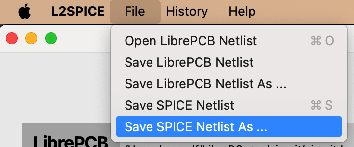 Save SPICE netlist as...