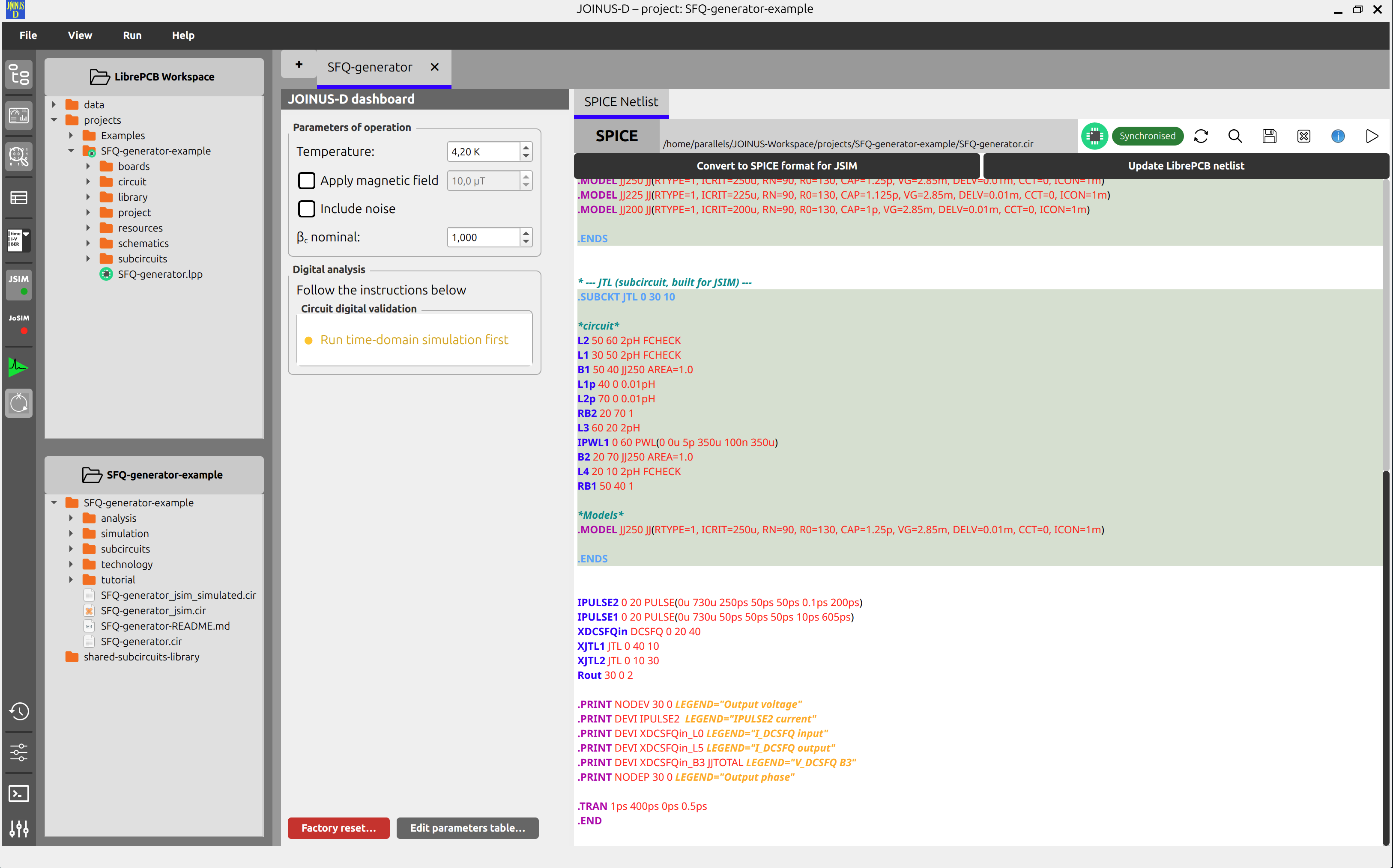 JOINUS-D main window, annotated
