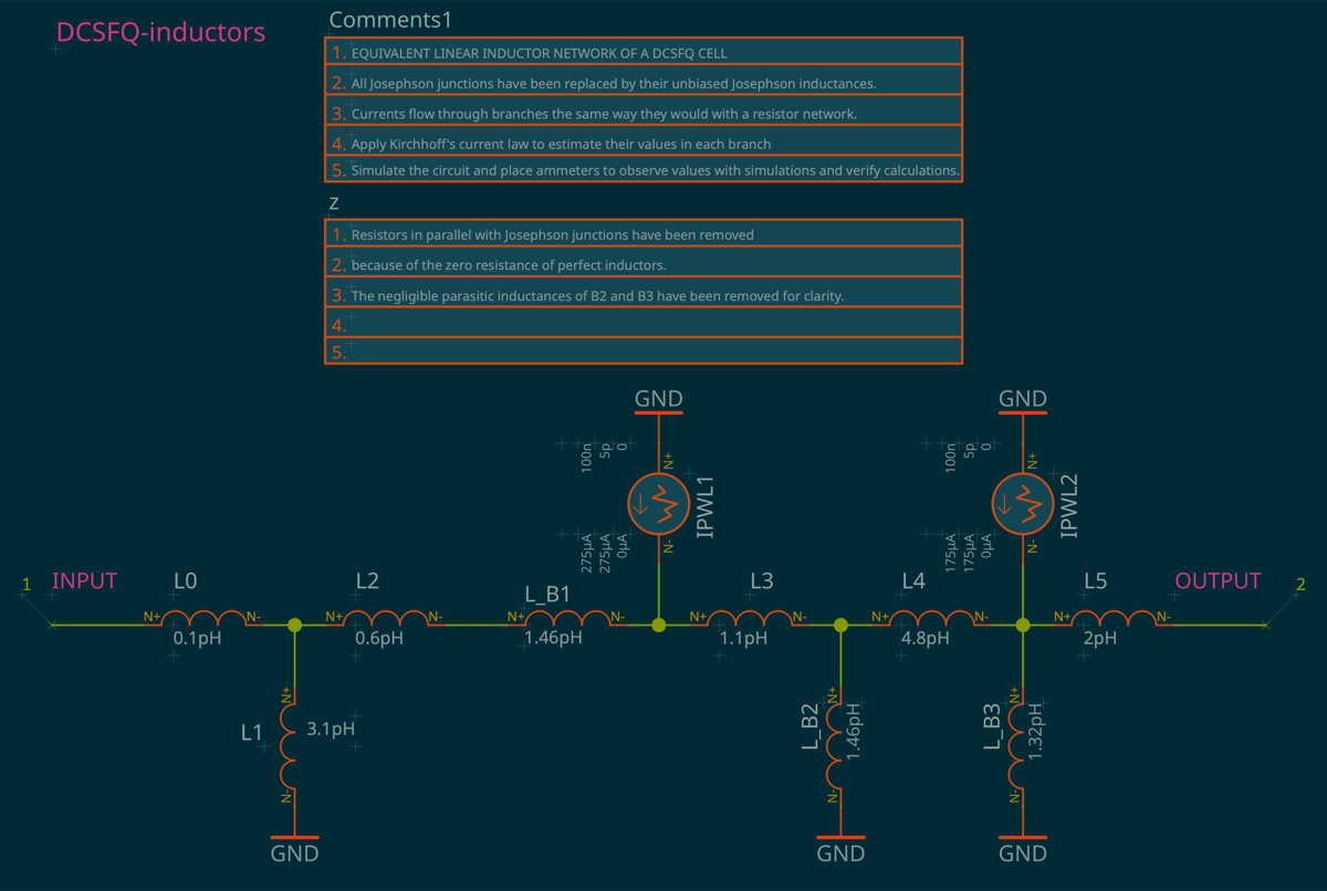 Equivalent DCSFQ inductor network